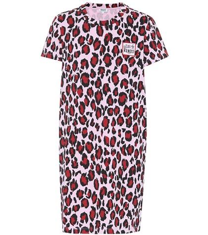 Kenzo Leopard Cotton T-shirt Dress