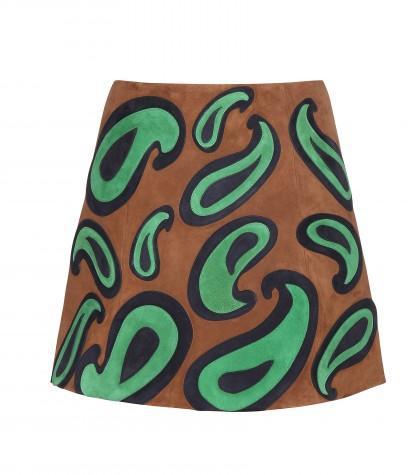 Miu Miu Embellished Suede Miniskirt