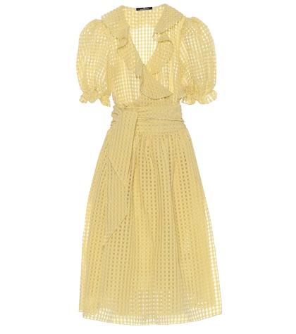Rokh Checked Cotton-blend Midi Dress