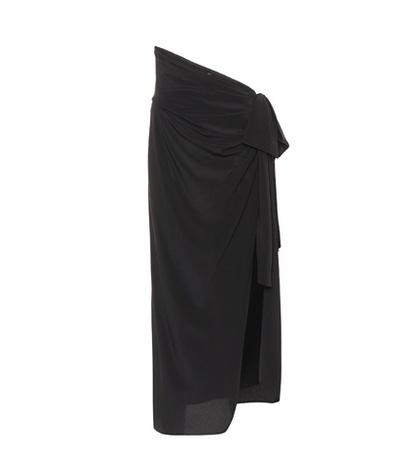 Saint Laurent Silk Crêpe Midi Skirt