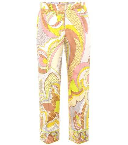 Emilio Pucci Printed Silk Cropped Trouser
