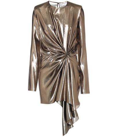 Saint Laurent Lamé Silk-blend Dress