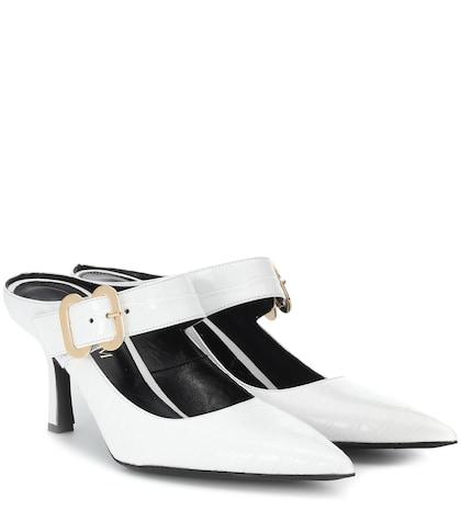 Melissa Odabash Esmie Embossed Leather Mules
