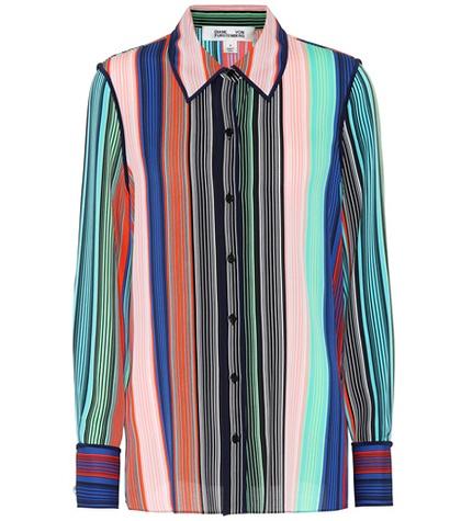 Diane Von Furstenberg Striped Silk Blouse