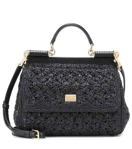 Dolce & Gabbana Sicily Medium Raffia Shoulder Bag