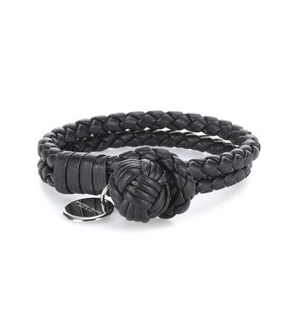 Saint Laurent Knot Woven Leather Bracelet