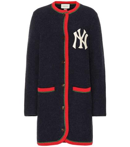 Gucci Ny Yankees Alpaca And Wool Cardigan