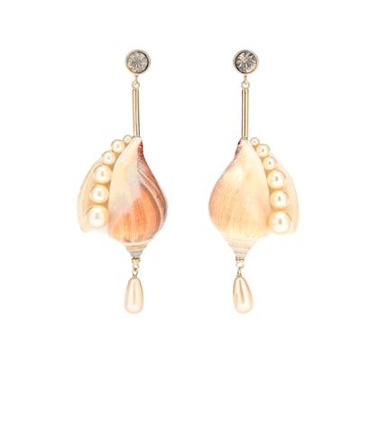 Etro Shell And Faux Pearl Drop Earrings