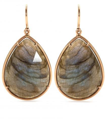 Irene Neuwirth 18kt Rose Gold Earrings With Rose Cut Labradorite