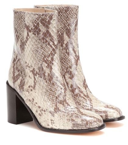 Maryam Nassir Zadeh Mars Snake-effect Leather Ankle Boots