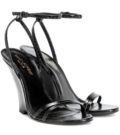 Saint Laurent Kym Snakeskin Sandals