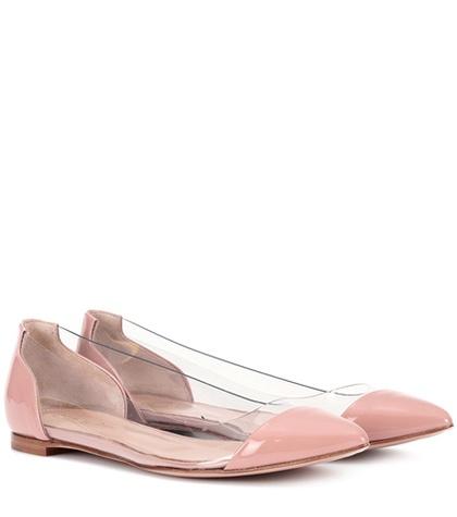 Gianvito Rossi Plexi Flat Leather Ballerinas