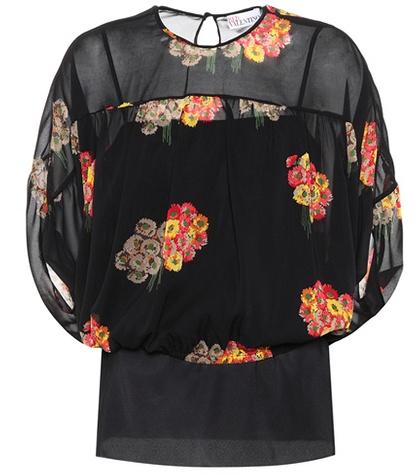 Redvalentino Floral-printed Silk Top