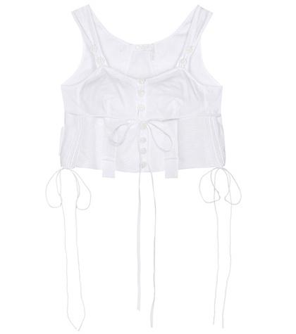 Off-white Cropped Cotton Top