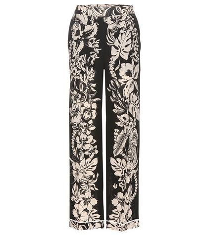 Valentino Floral-printed Virgin Wool Crêpe Trousers
