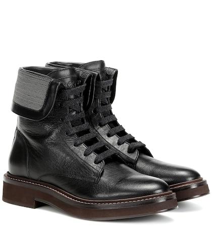 Emilio Pucci Embellished Leather Ankle Boots