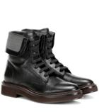 Emilio Pucci Embellished Leather Ankle Boots