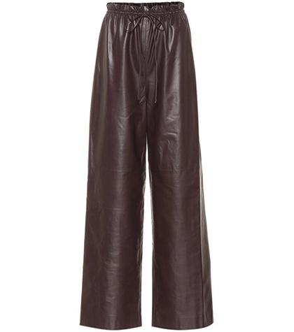 The Row Leather Wide-leg Pants