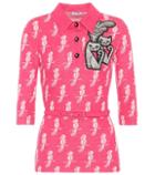 Miu Miu Embellished Wool-blend Blouse