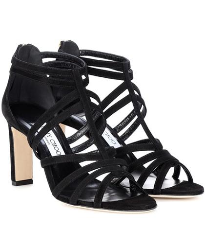 Jimmy Choo Selina 85 Suede Sandals