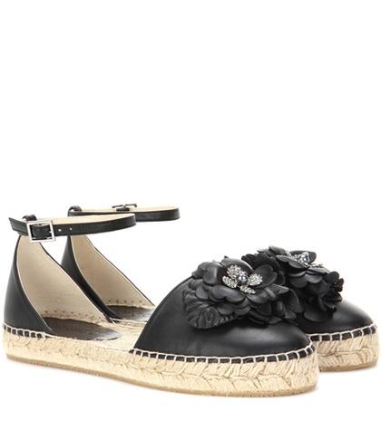 Jimmy Choo Dylan Flat Leather Espadrilles