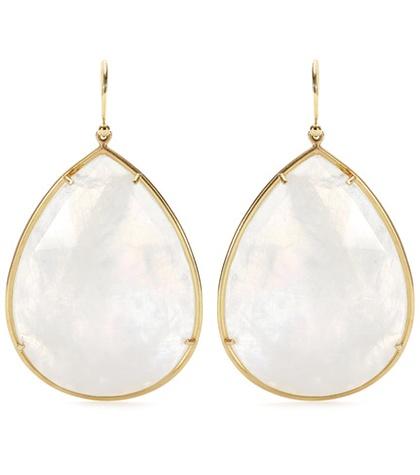 Null 18kt Yellow Gold Rainbow Moonstone Earrings
