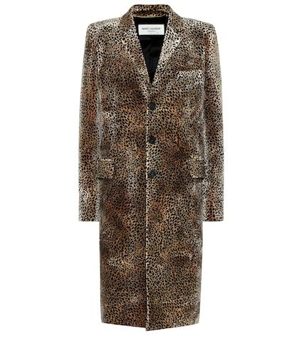 Saint Laurent Leopard-print Velvet Coat