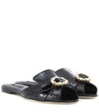 Dolce & Gabbana Snakeskin And Leather Slippers