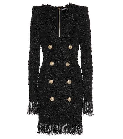 Balmain Double-breasted Knitted Minidress