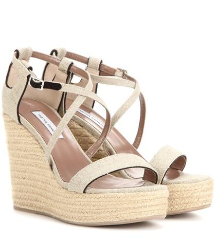 Gianvito Rossi Jenny 110 Canvas Wedge Sandals