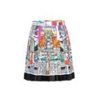 Versace Pleated Silk Twill Miniskirt