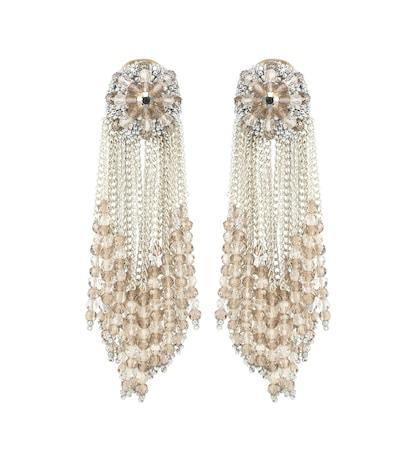 Max Mara Glass Crystal Drop Clip-on Earrings