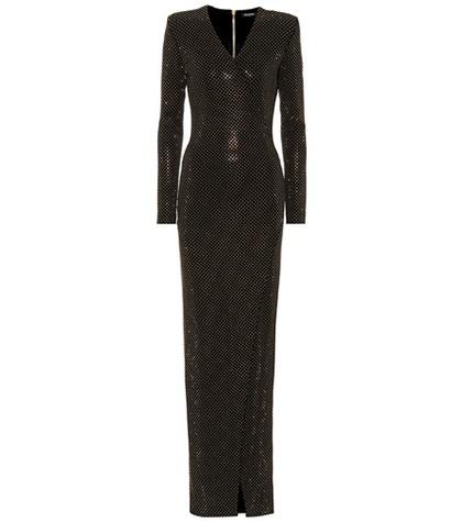 Balmain Crystal-embellished Jersey Gown