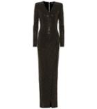 Balmain Crystal-embellished Jersey Gown