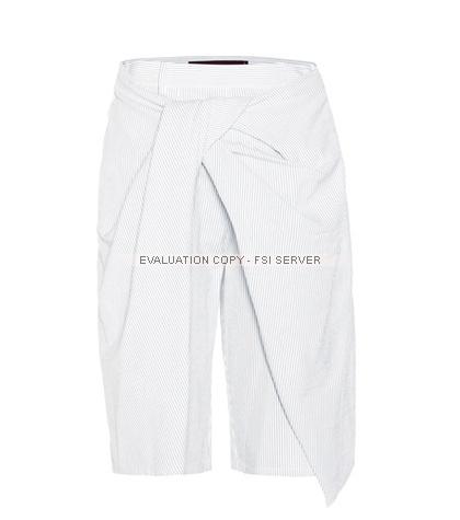 Nina Ricci Draped Striped Cotton Shorts