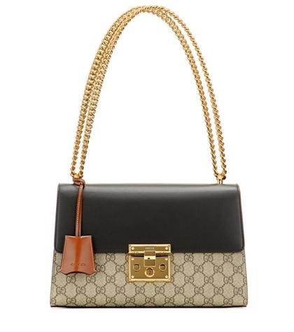 Gucci Padlock Gg Supreme Medium Leather And Coated Canvas Shoulder Bag