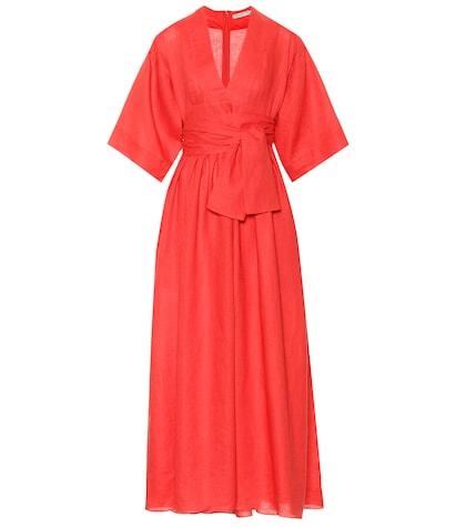 Oscar De La Renta Ferrers Linen Midi Dress