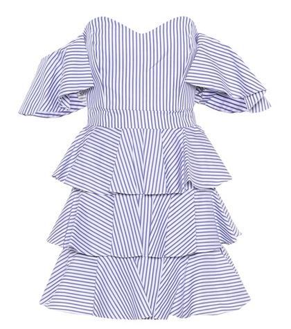 Emilio Pucci Beach Irene Striped Off-the-shoulder Dress