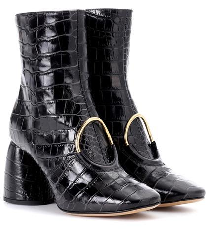Ellery El Embossed Leather Ankle Boots