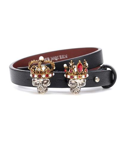 Prada Embellished Leather Bracelet