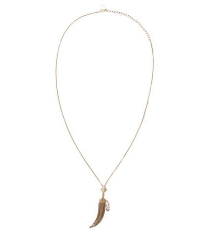 Saint Laurent Folk Saber Pendant Necklace