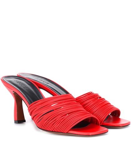 Neous Leather Band Mules