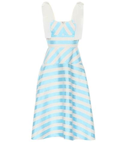 Fendi Striped Linen-blend Midi Dress