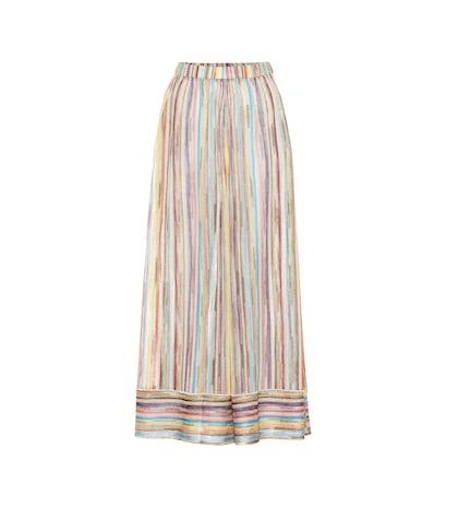 Stella Mccartney Metallic Knit Wide-leg Pants