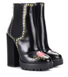 Dolce & Gabbana Printed Leather Ankle Boots