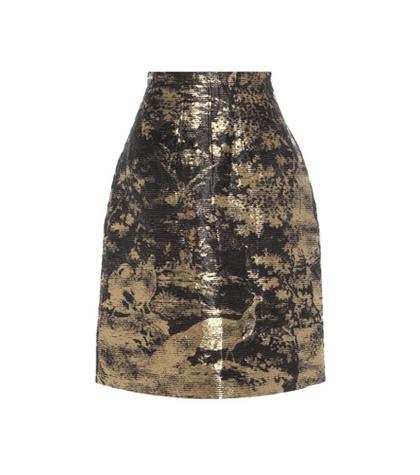 Oscar De La Renta Linen And Silk-blend Skirt