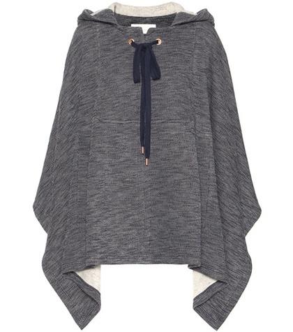 Victoria Victoria Beckham Cotton And Wool-blend Poncho