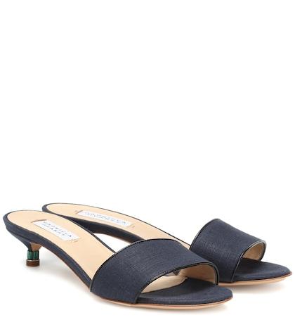 Gabriela Hearst Garcia Linen And Leather Sandals
