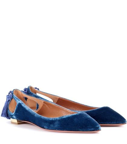 Aquazzura Forever Marilyn Velvet Ballerinas