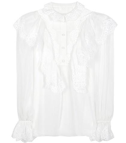 Dolce & Gabbana Silk-blend Blouse With Lace